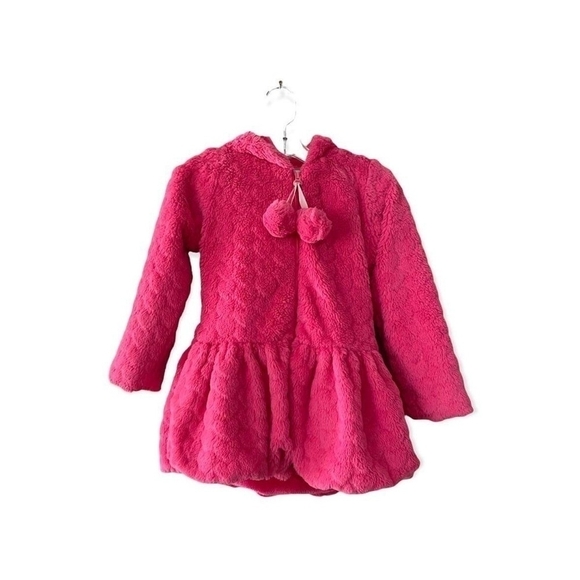 Girls Jacket American Widgeon Pink Faux Fur Heart Coat Toddler Zip Front Jacket - Picture 2 of 5